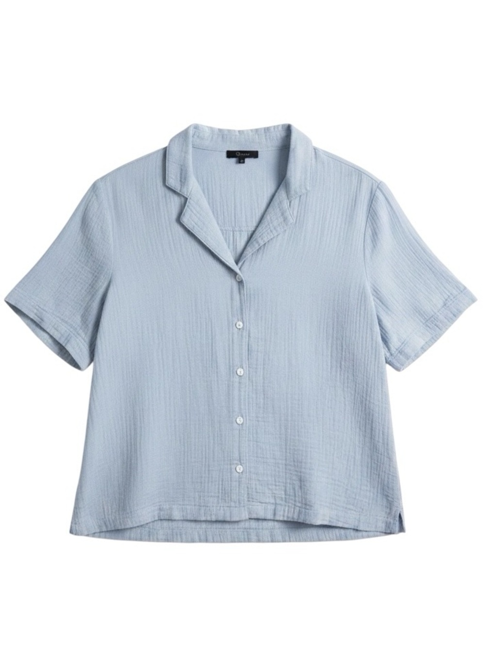 Quince 100% Organic Cotton Gauze Short Sleeve
Shirt Ocean Breeze Size Medium
